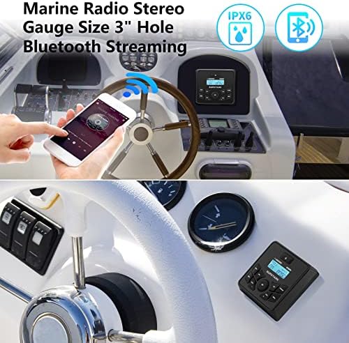 Player de rádio bluetooth marinho com 2 x 6,5 alto -falante preto