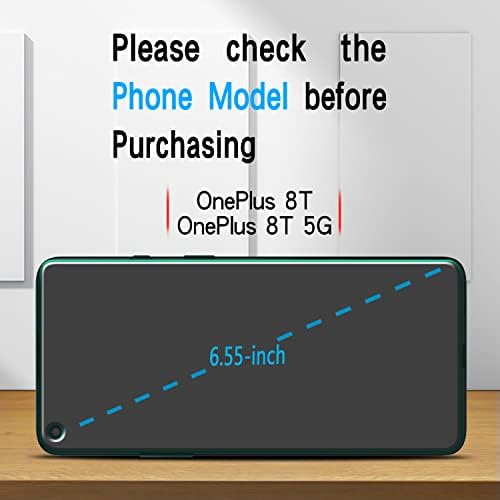 Protetor de tela Slanku [3-Pack] para OnePlus 8T, 8t 5g de vidro temperado, sem bobinas, anti-arranhão, fácil de instalar, amigável