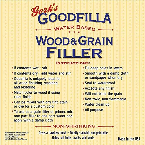 Filler de madeira e grãos à base de água - carvalho branco - 8 oz por Goodfilla | Substitua cada enchimento e massa | Reparos,