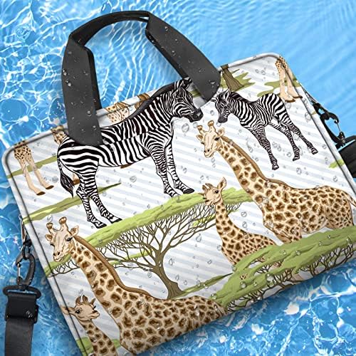 Caso de laptop 15,6 polegadas girafa fofa zebra padrão de computadores para mochila com alça de ombro para homens mulheres viajam
