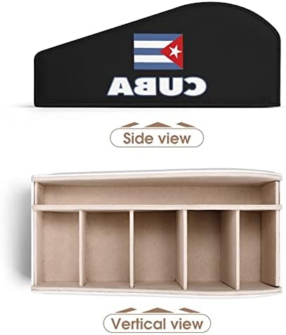 Cuba Flag Remote Control titular PU Caixa de organizador de armazenamento de couro para casa Offito desktop