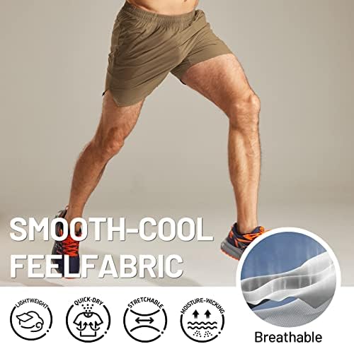 Mier Men's Workout Shorts Cortos leves ativos de 5 polegadas com bolsos, seco rápido, respirável