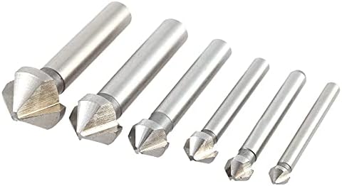 6pcs 3 flauta 90 ° HSS Cutter Cutter Fert Ferrill Drilling Cutting Tool Set