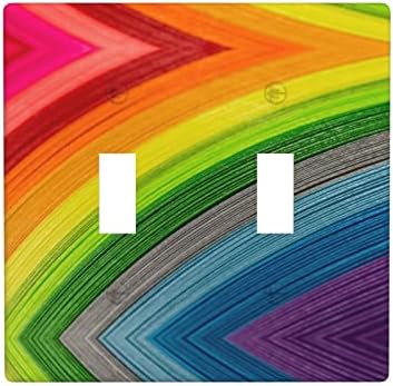 Rainbow Color Stripe Decorativo Siding-Decorador de capa de luz de alternância de mão dupla 2 poste placa de parede Placa de parede-4,5x4,5 polegadas