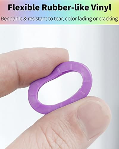 Vibit 16 Pack Caps Caps Tags Definir anéis de codificação de identificador de teclas de plástico em 8 cores variadas, 2 estilos