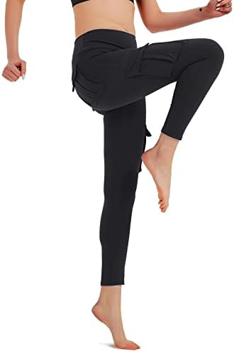 Confortável uma leggings sem costura com 4 bolsos para mulheres compressão de compressão calças elásticas para a execução de yoga