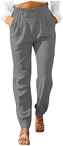 calças de colarinho iyyvv mulheres mulheres modernas equipadas poliéster longa verão esportes calças sem mangas bolsos de cor sólida