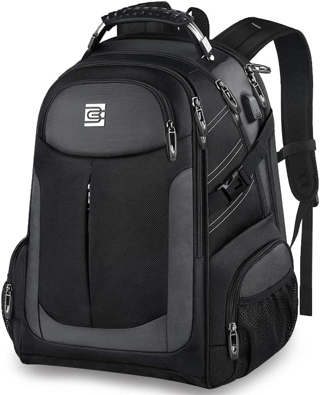 Mochila de laptop da AOPMGOE Backpack de viagem de negócios de 17 polegadas para homens com homens com carregamento USB Bolsa