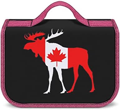 Bolsa de higiene pessoal de bandeira de bandeira do Canadá com gancho pendurado grande bolsa de cosmética destacável bolsa