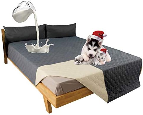 Clean Elf 2022 Nova capa de cães à prova d'água , tampa de sofá anti-deslizamento, 102x82 polegadas cinza, almofada