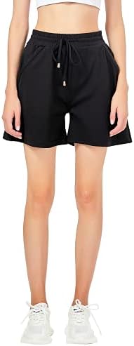 Ritiriko Shorts para mulheres trepadeiras drawstring shorts Pijama de ioga em bolso atlético casual para o verão