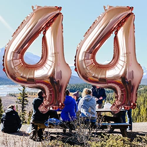 Número de ouro rosa número 51 balões 32 Número de papel alumínio Balão de 51º aniversário Digit 51 Hélio Big Ballons para decorações de festas de aniversário Casamento Bachelorette Brids Chusel, Gold Rose Número 51