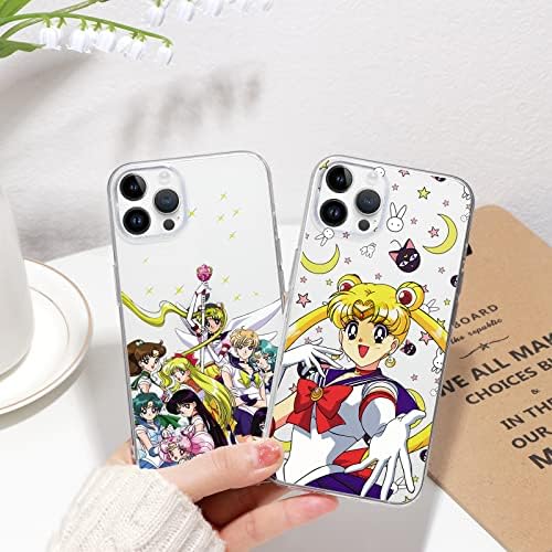 2 pacote kawaii capa de telefone para iPhone 14 Pro Max Case Clear 6.7 , capa impressa em anime de anime de desenho animado,