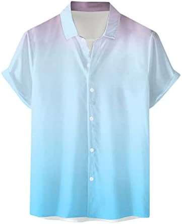 Camisa de moda udtdwanv para homens mangas curtas botão abaixar roupas leves e aconchegantes, blusa confortável solteira