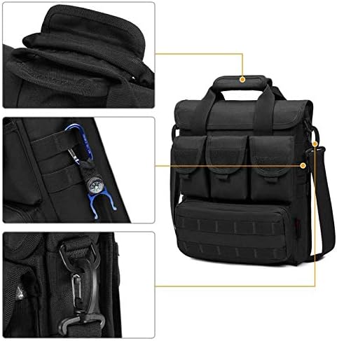Camgo Tactical Breídas para laptops de 12 polegadas Bolsa de mensageiros de ombro de ombro de ombro pesado de 12 polegadas