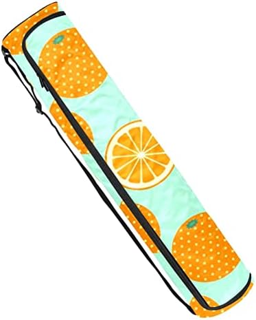 Saco de transportador de tapete de ioga de arte de frutas de frutas laranja com alça de ombro de ioga bolsa de ginástica bolsa de praia