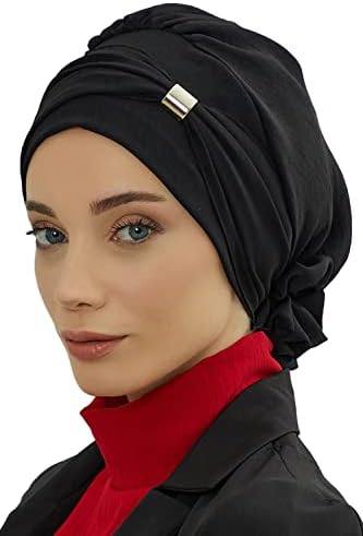 Turbans de cabeça de lenço de lenço leve e leve de turbante instantâneo para feminino com acessórios exclusivos Design elegante