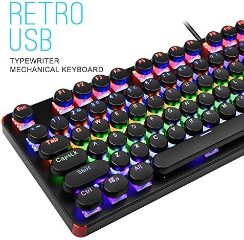 Teclado para jogos, teclado mecânico do teclado RGB LED com retenção de teclado com fio, teclado Reccazr 87 para jogos