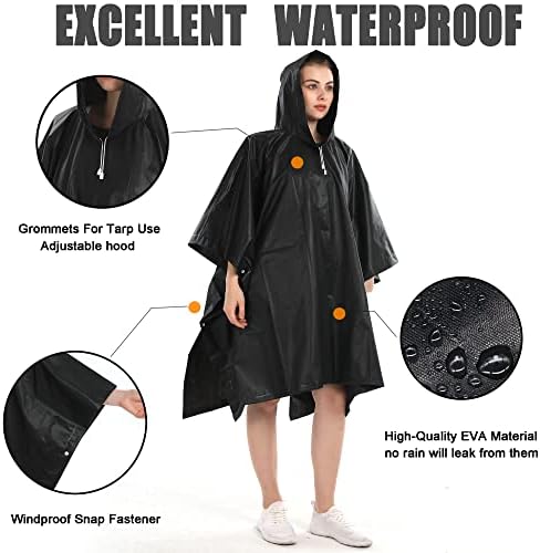 Ponchos de chuva para adultos homens e mulheres- 2 Pacote jaqueta de chuva à prova d'água com capuz
