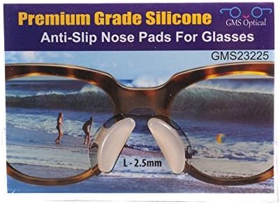 10 par Clear - 2,5 mm x 17 mm não deslizam almofadas de nariz para óculos por GMS óptico - silicone de grau premium