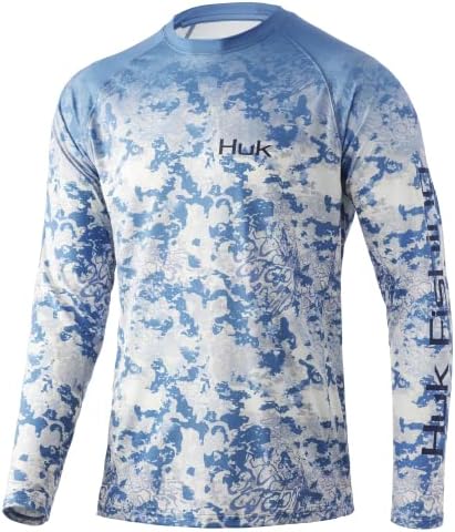 Huk Men's KC Pursuit de manga comprida protegendo a camisa de pesca