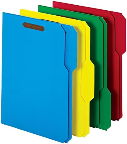 Pastas de arquivos da marca Office Depot® com 2 prendedores, 1/3 da guia, tamanho da carta, cores variadas, pacote de 50