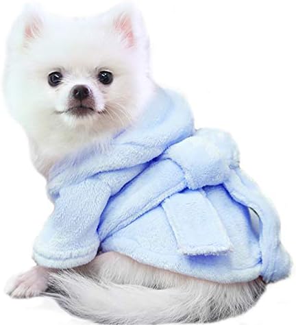 Mummumi Pet Bathrobe, Pijama de toalha de banho com capuz para cachorro