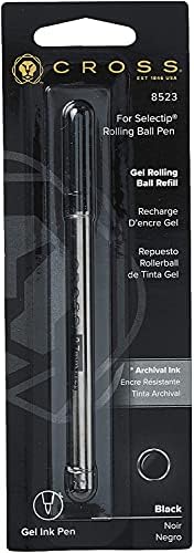 Refil de bola rolante de tinta em gel transversal para canetas selecioniP, médio - preto