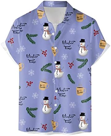 Camisas de Natal de Wybaxz para homens homens casuais manga curta outono inverno natal 3d camisetas impressas moda blusa de