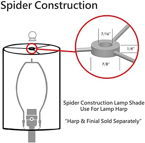 Aspen Creative 32634 Transition Hackback Empire Spider Construction Lamp Shade em Off White, 12 de largura