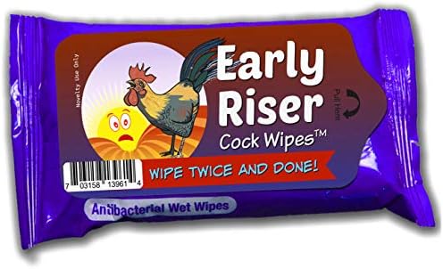 Early Riser Cock Wipes - Presentes engraçados de mordaça para homens - Tamanho da viagem, Made in America