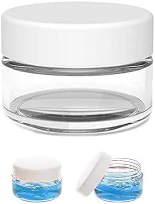 12 frascos redondos vazios e redondos pequenos tampas de recipiente de recipiente de transmissões cosméticas de deslocamento
