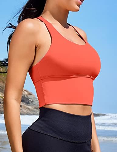 Women Sports Bras Longline Crop Tops Tank Ginásio Camisola Yoga Camisetas de corrida