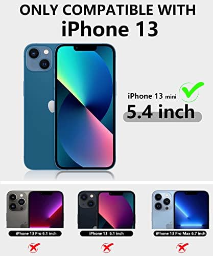 TEMDAN para iPhone 13 Mini Case, [Crystal Clear] [2+Protetor de tela de vidro temperado] [Fit Slim Fit] Caixa de