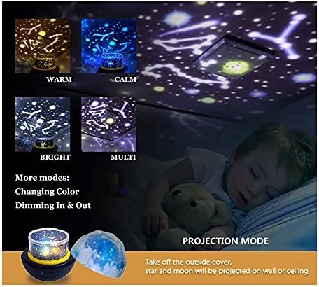 Lovedfgh Galaxy Projector Night Light for Kids Toys para meninas de 2 a 6 anos de idade Presentes infantis Lâmpada de projeção