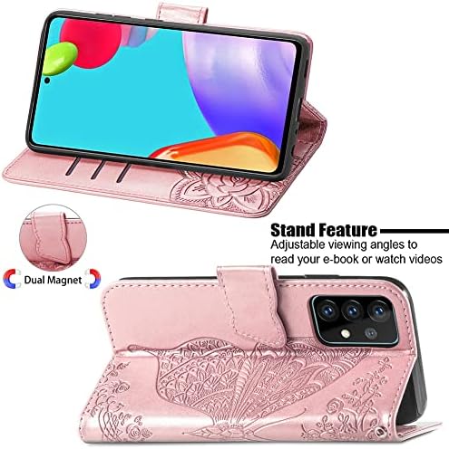 Gyhoya Compatível com a capa da carteira Samsung Galaxy A52 5G para mulheres, fólio de couro com estojo de proteção