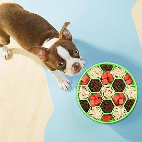 Kishi Slow Feeder Dog Bowl - Impede o alimentador de cães engolindo e vomitando com favo de mel hexagonal - pratos de cães