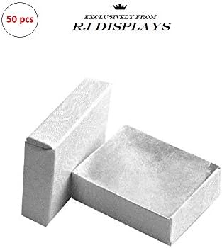 50 Pack Algodão preenchido com joias de cor branca Presente e varejo Caixas de breço de joias Brincho Pingelle Bracelet Caixa de embalagem de presente 2 1/8 x 1 5/8 x 3/4 Tamanho #11-by RJ Displays