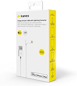 Kanex Pack Apple Cobra certificada e sincronização de 90 graus Cabos de conector de raio - 4,9 pés brancos