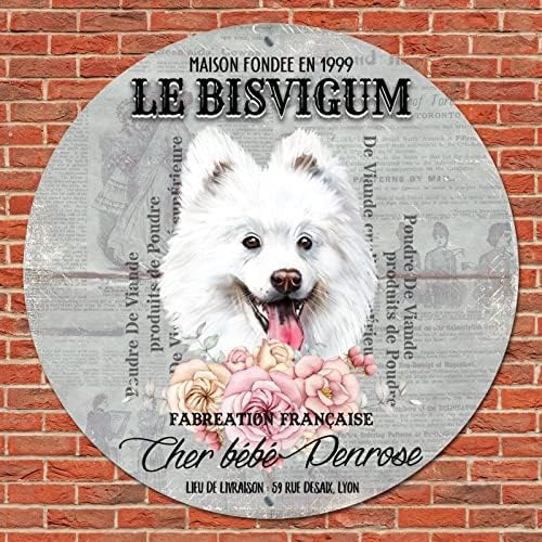 Funnamente redondo cão de cachorro metal lin signo personalizado cão de estimação cão francês retrô sig letret cão de cachorro