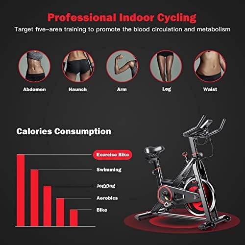 Bicicleta de ciclismo de resistência magnética, bicicleta estacionária de exercícios internos com monitor LCD multifuncional,