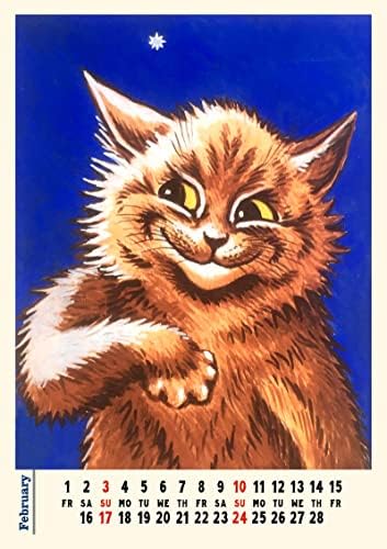 2023 Calendário de parede [13 páginas 8 x12] Cats psicodélicos de Louis Wain Vintage Retro Posters Magazine Capas