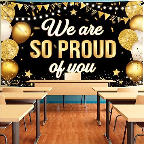 Katchon, estamos tão orgulhosos de você banner - Xtriarge, 72x44 polegadas | Parabéns banner | Parabéns Decorações, Decorações de graduação Classe de 2023, Decorações de graduação em preto e dourado 2023