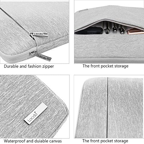 Lacdo de 11,6 polegadas Chromebook Case Laptop Sleeve para Samsung Dell HP Stream / Acer Chromebook R 11 / Lenovo C330 / Asus C202 / MacBook Air 11.6 polegadas / Surface Pro x 7 6 5 2-in-1 notebook Bag, cinza