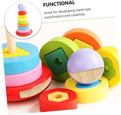 Toyvian Round emparelhando brinquedos educacionais Tijolos para crianças Jugetes anéis de ninho anéis de brinquedo anéis