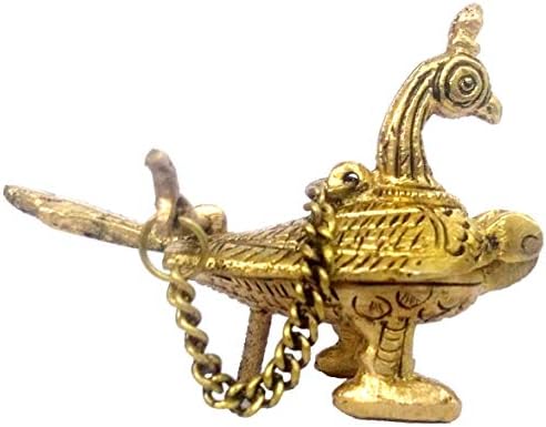 Devyom Brass Sindoor Caixa: Design do pavão Temple Kumkum Holder