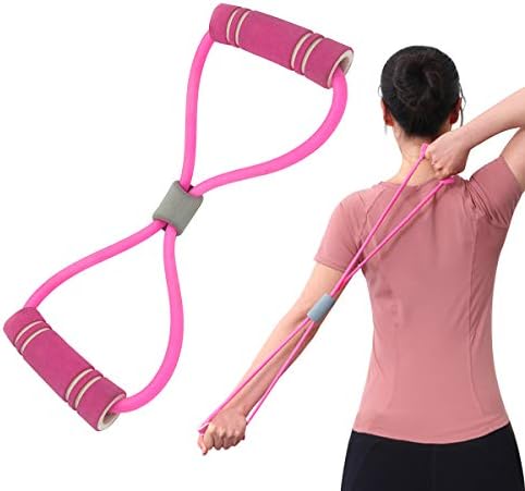 Jweemax Stretch Fitness Band, Banda de resistência elástica de expansão do peito de 8 palavras para o treino de alongamento e músculo de ioga
