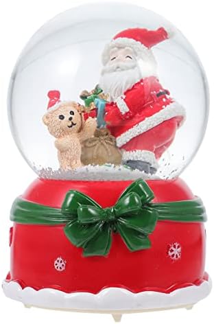 Nuobesty Christmas Snow Globes com luzes musicais luminosas bola de cristal Papai Noel