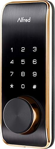 Alfred DB2-B Smart Door Lock Deadbolt Touchscreen Keypad, Código do PIN + Entrada de Chave + Bluetooth, até 20 Códigos de Pinos