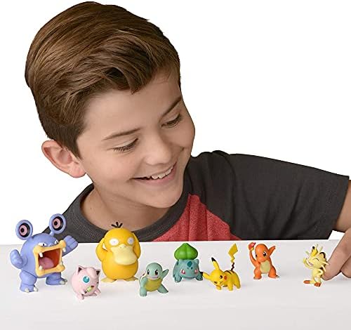 Pokemon Battle Figura 8 -Pack - vem com Pikachu de 2 ”, 2” Bulbasaur, Squirtle de 2 ”, Charmander de 2”, 2 ”meowth, 2 Jigglypuff,